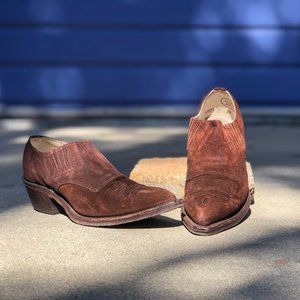 Vintage Brown Suede Nocona Booties (90's)